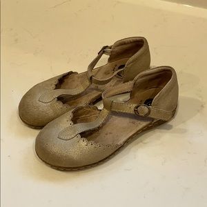 Livie and Luca T-Strap Gold Shoes.  Size 11.